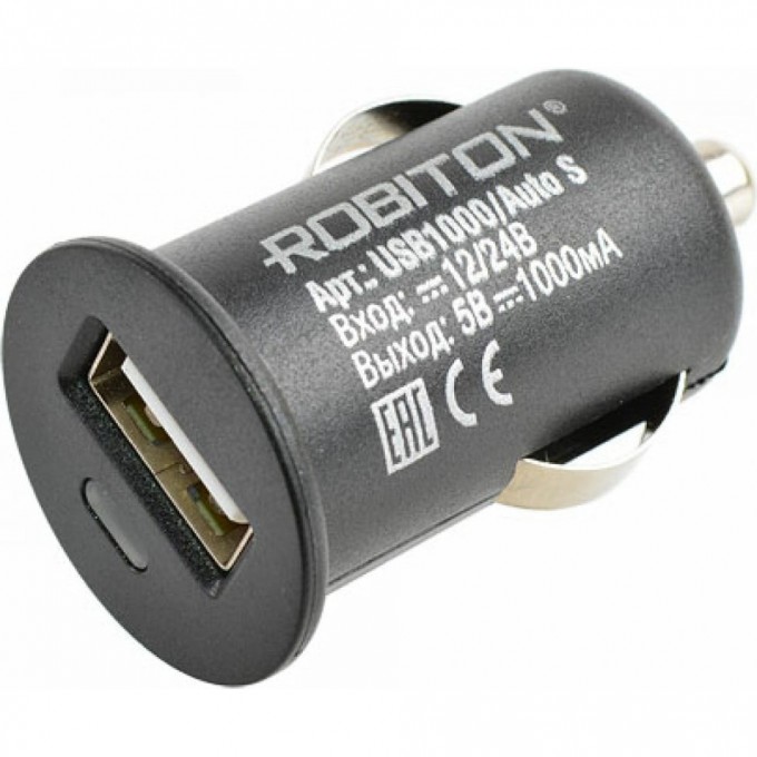 Адаптер/блок питания автомобильный ROBITON USB1000/Auto S 13655 Адаптер/блок питания автомобильный ROBITON USB1000/Auto S 13655