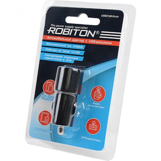 Адаптер/блок питания автомобильный ROBITON USB2100/Auto 13707 Адаптер/блок питания автомобильный ROBITON USB2100/Auto 13707