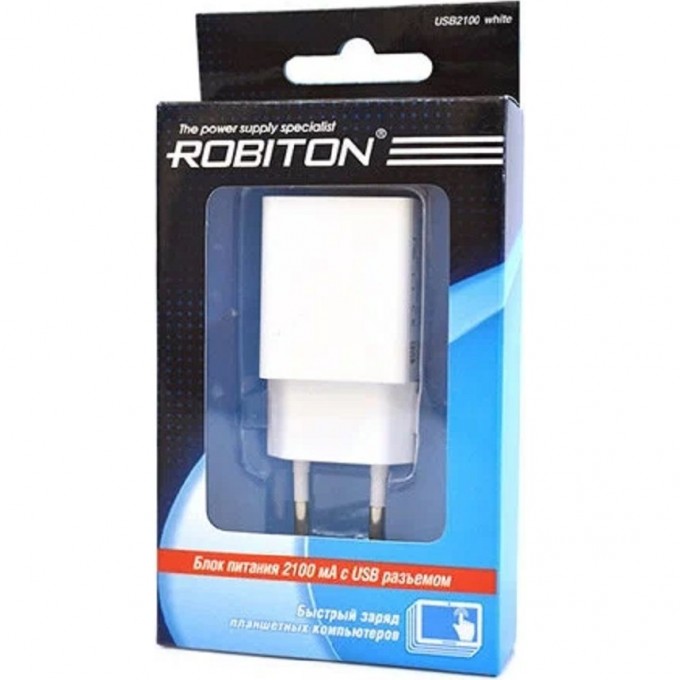 Адаптер/блок питания ROBITON USB2100 white 13814 Адаптер/блок питания ROBITON USB2100 white 13814