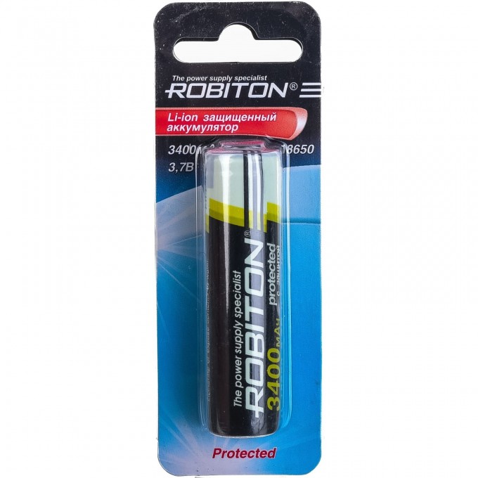 Аккумулятор ROBITON 3.4/Li18650 (NCR18650B) с защитой PK1 12387 Аккумулятор ROBITON 3.4/Li18650 (NCR18650B) с защитой PK1 12387