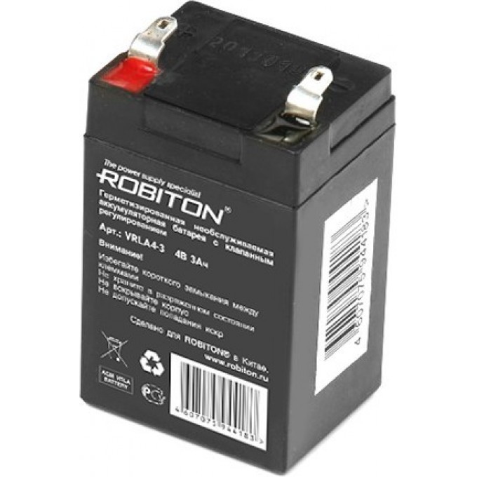 Аккумулятор ROBITON VRLA4-3 4В 3Ач 12410 Аккумулятор ROBITON VRLA4-3 4В 3Ач 12410