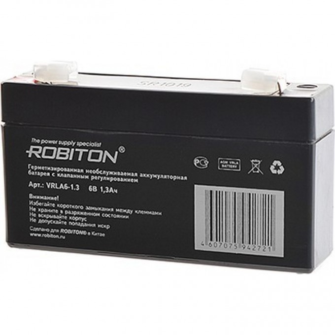 Аккумулятор ROBITON VRLA6-1.3 07624 Аккумулятор ROBITON VRLA6-1.3 07624