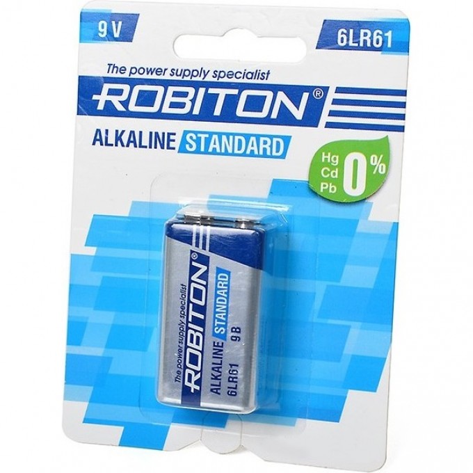 Батарея ROBITON STANDARD 6LR61 9V BL1 12288 Батарея ROBITON STANDARD 6LR61 9V BL1 12288