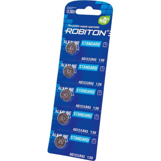 Элемент питания ROBITON R-AG12-0-BL5 16947 Элемент питания ROBITON R-AG12-0-BL5 16947