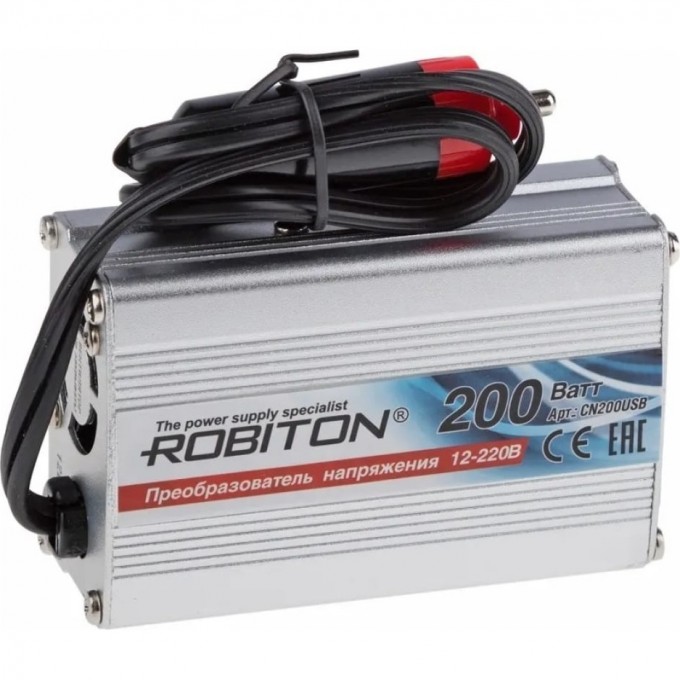 Инвертор 12V-220V ROBITON CN200USB 17503 Инвертор 12V-220V ROBITON CN200USB 17503
