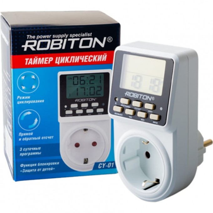 Розетка-таймер ROBITON CY-01 циклический 18102 Розетка-таймер ROBITON CY-01 циклический 18102
