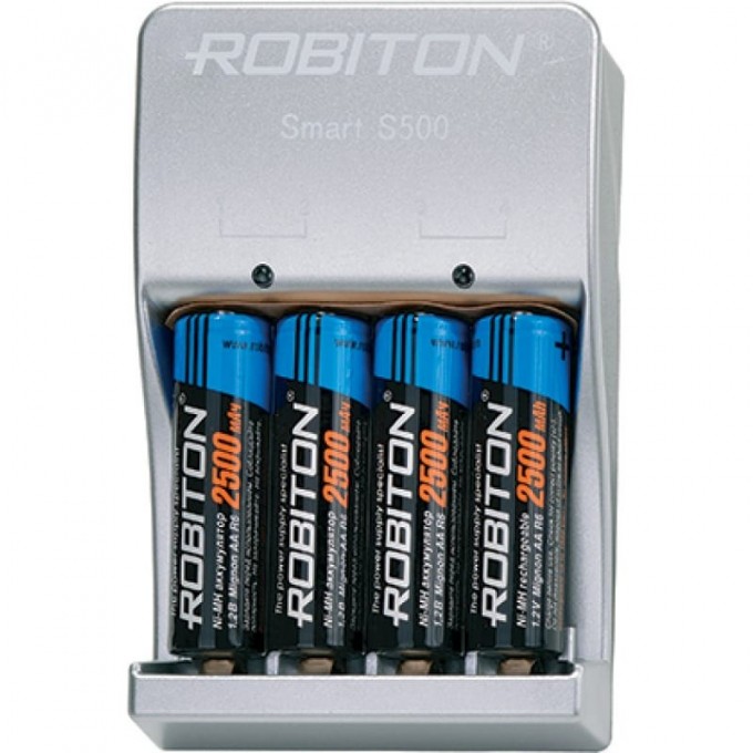 Зарядное устройство с аккумуляторами ROBITON SMART S500-4MHAA 09662 Зарядное устройство с аккумуляторами ROBITON SMART S500-4MHAA 09662